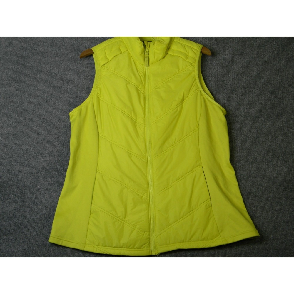 NWT Avia Quilted‎ Puffer Vest Womens XL 16-18 Neon Yellow Full Zip Lightweight